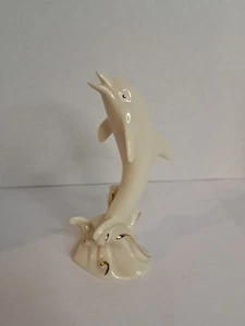 Vintage Lenox Delfin Figur Gold Wellen Elfenbein Strand Kreuzfahrt Urlaub Erinnerungen - Bild 1 von 8