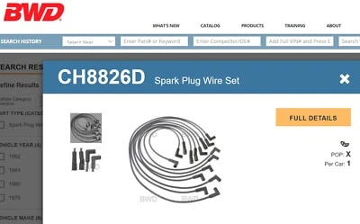 V8 GM Ignition Wires 671-8007 Denso, CH8826 BWD, 780018 Champion - Image 1 of 3