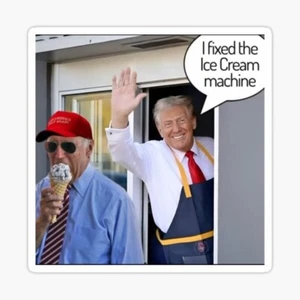 DONALD TRUMP I Fixed the ice cream McDonalds uniform MAGA USA biden - Picture 1 of 1