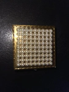 Dorset Fifth Avenue Powder Compact 1940s Pearl Lid Puff Signed Sifter Vintage - Picture 1 of 11