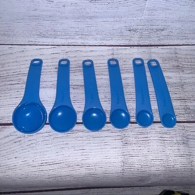 New Tupperware Nesting Measuring Spoons Blue - 6 pieces - Image 1 of 4