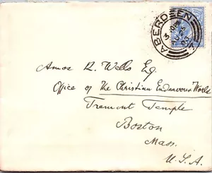 GROSSBRITANNIEN 1903 POSTGESCHICHTE BRIEF ADDR BOSTON USA CANC ABERDEEN UK - Bild 1 von 2