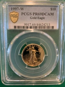 1997-W GOLD AMERICAN EAGLE PROOF  1/4 OZ  $10  PR69 - Picture 1 of 3