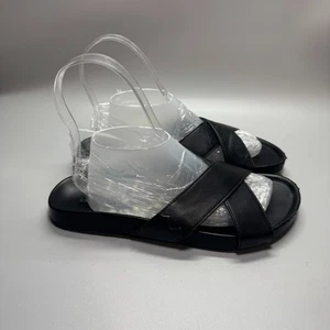 Sandalo donna Birdies "The Robin" taglia 6,5 nero cinturino incrociato pelle vegan slide - Foto 1 di 7