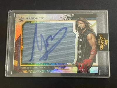 AJ Styles 2020 Topps WWE Fully Loaded /199 Mat Relic Auto #M-AJ - Image 1 of 2