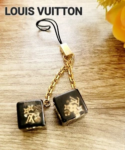 LOUIS VUITTON Accessoires Telefon M65322 Würfel Würfel Riemen Anhänger schwarz GEBRAUCHT - Bild 1 von 4