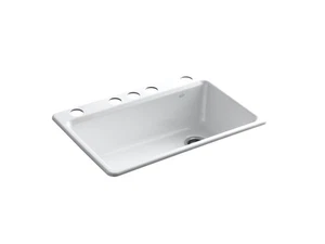 KOHLER K-5871-5U-0 Riverby Unterbau-Einzelwaschbecken Küchenspüle mit Fünf-Loch - Bild 1 von 1