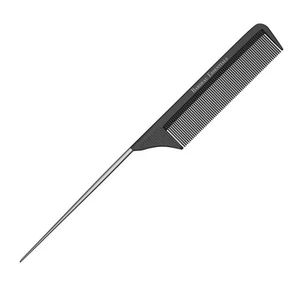 Professional 8.8 Inch Tail Comb - Black Carbon Fiber And Stainless Steel Pint... - Picture 1 of 7