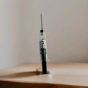 .999 Silver Shot in Glass Syringe Doctor  Nurse Novelty Gift - Picture 1 of 5