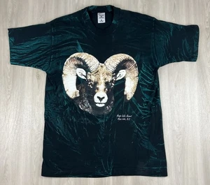 Vintage Bighorn Sheep Nimpo Lake B.C. Single Stitch T Shirt Large Made in Canada - Picture 1 of 10