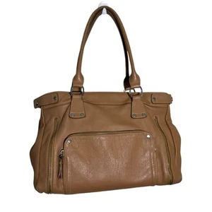 Longchamp Beige Leather Rodeo Tote Handbag Shoulder Bag Expandable Purse **READ - Picture 1 of 19