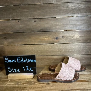 New $60 Childens Kids Sam Edelman Giovanna Slide Pink Sandals Size 12 C - Picture 1 of 6