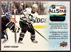 2019-20 UD Tim Hortons All-Star Game SE-6 Sidney Crosby Pittsburgh Penguins - Picture 1 of 1