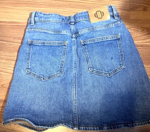 Maje Denim Asymetrical Mini Skirt Sz 34 - Picture 1 of 3