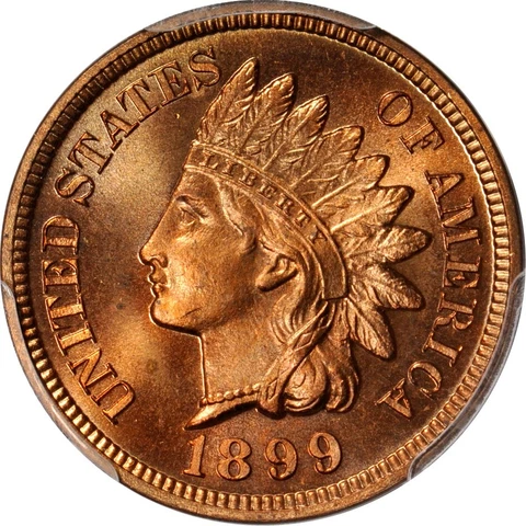 1899 1C Indian Cent PCGS PR65RD (PHOTO SEAL & CAC) Cover