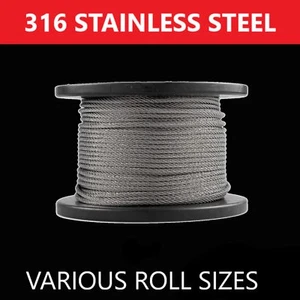 Marine Stainless Steel Grade 316 Wire Cable Decking Rope Balustrade 7 x 7-3.2mm - Picture 1 of 5