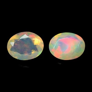 2,30 quilates y 9x7 mm_ JUEGO MULTICOLOR ARCO IRIS ÓPALO NATURAL CORTE OVALADO 2 piezas PIEDRAS PRECIOSAS - Imagen 1 de 11