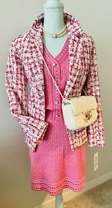 NWT Pink Tweed Blazer With Skirt And Blouse Size M - Picture 1 of 9