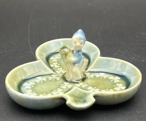 Wade Co Armagh Porcelain 3 Leaf Clover Trinket Dish Irish Leprechaun Shamrock - Picture 1 of 9