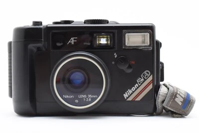 [Near Mint W/strap] Nikon L35 AW AD Pikaichi Caribe Black Film Camera From JAPAN - Image 1 of 4