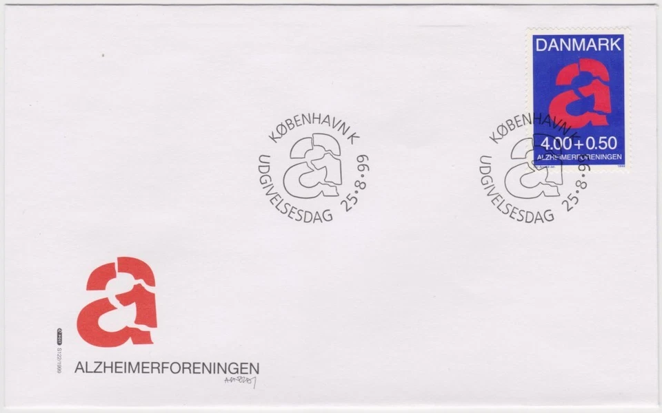 Denmark FDC 1999, Alzheimer's Disease Association, mint - Image 1 of 1