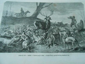 Gravure 1852 - Hallali d'après tableau de Jadin - Picture 1 of 1
