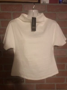 W5Damen Strickshirt Kurzarm Pulli Pulli Mock Neck Sweater Oberteil Bluse - Bild 1 von 4