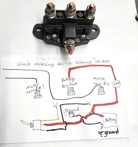 WINCH MOTOR SOLENOID REVERSING RELAY 6 Terminal 20224-1 12vDC TRUCK / ATV - Picture 1 of 4