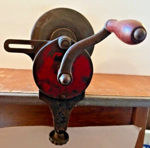 Hand Crank Grinder ~Antique 5” Stone Wheel with Bench Clamp ~Early 1900s Antique - Picture 1 of 12