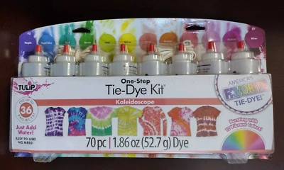 NEW Tulip 70 Pc. One-Step Tie-Dye Kit Kaleidoscope ~ 12 Colors Tie Dye Set - Image 1 of 2