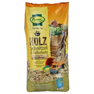 frux Bio Holzschnitzel Fallschutz 60L Hackschnitzel Unkrautschutz Hochbeet