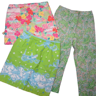 Lote de Saias Calças Femininas 8 Tropicais Retrô Y2K Beachy Boho Antigo Lilly Pulitizer - Imagem 1 de 4
