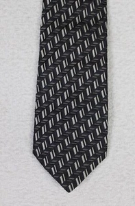CANALI Black & Silver Silk Luxury Tie in Woven Pattern NWOT New Made in Italy - Picture 1 of 5