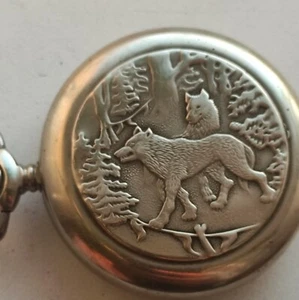 Rare Molnija "Wolves" Vintage Pocket Watch mechanical 18 Jewels USSR - Picture 1 of 6