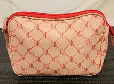 Винтажный Ralph Lauren косметический путешествий косметики сумка розовый на ярко розовый высокого класса моды - Изображение 1 из 4