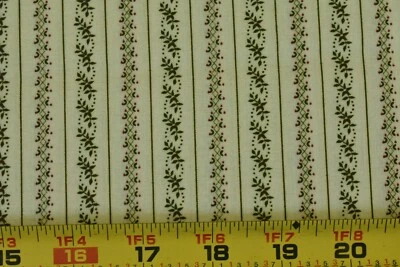 33" Long, Vintage, Olive-Green Stripes on Yellow Quilt Cotton, P5117 - Image 1 of 4
