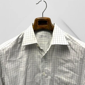 Ermenegildo Zegna Recent Shirt Mens 41 / 16 L White Button Up Checks Jacquard - Picture 1 of 13