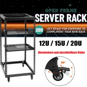 20HE Heavy-Duty Freistehender / Wandmontage Netzwerk-Rack Open Frame Server Rack - Bild 1 von 16