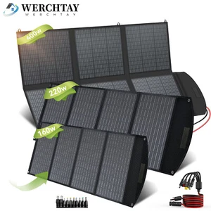 160W 220W 400W Foldable Portable Solar Panel Kit for Power Station Home RV Camp - Picture 1 of 36