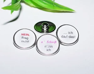 AUSWAHL +++ Button Druckknopf SPRÜCHE SPRUCH WORTE Armband Ring Kette Armreif - Bild 1 von 5