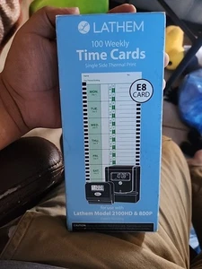 Tarjeta de tiempo de torno para torno modelo 800P 4 x 9 semanal 1 cara 100/paquete E8100 - Imagen 1 de 1