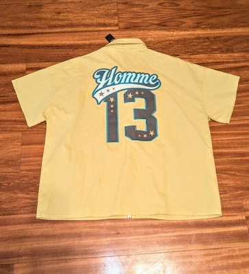 BooHooMan Twill Varsity Embroidered Mens Zip Front sz XL Boxy Shirt NEW NWT  - Изображение 1 из 4