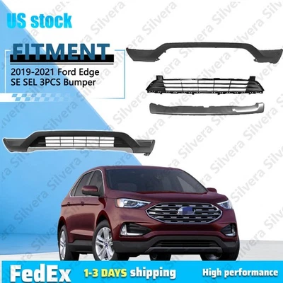 For 2019-2021 Ford Edge SE SEL Plus Titanium 3 Pcs Front  Lower Bumper Set Foto 1 de 4