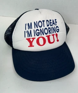 Kids Comedic "Im Not Deaf Im Ignoring You!" Adjustable Snapback Trucker Hat Cap - Picture 1 of 5