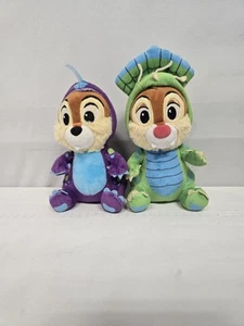 Disney Animal Kingdom Dinoland Donald's Dino-Bash Chip & Dale Dinosaur Plush 8” - Picture 1 of 2