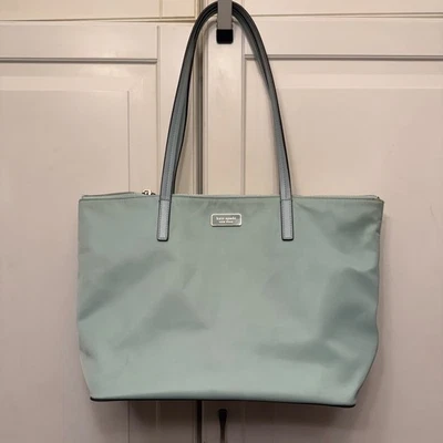 Kate Spade New York Tote Bag Handbag Shoulder Purse Mint Green Nylon Travel Work - Image 1 of 4