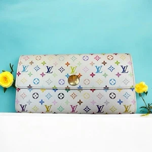 VINTAGE 2003 Louis Vuitton Murakami Long Wallet White Multicolor Flap Y2K COA - Bild 1 von 23
