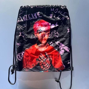 Lil Peep Beutel schwarz und rosa Baumwolle Kordelzug #Goth #Punk - Bild 1 von 4