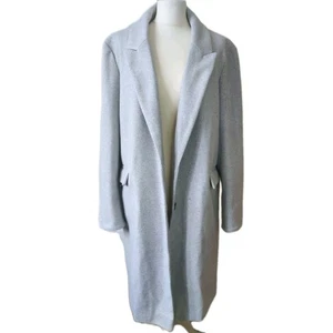 Long Overcoat Light Grey Pea Coat Size 20 - Picture 1 of 4