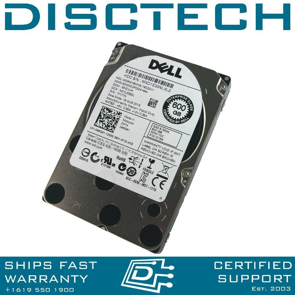 Dell 96G91 / Western Digital WD6001BKHG 600GB 10K 6Gbps 2.5" SAS Hard Drive - Image 1 of 1